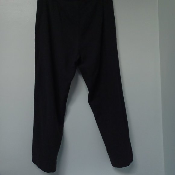 Eileen Fisher Wool Blend Front Zip Pants, Black, Size S - Picture 6 of 8